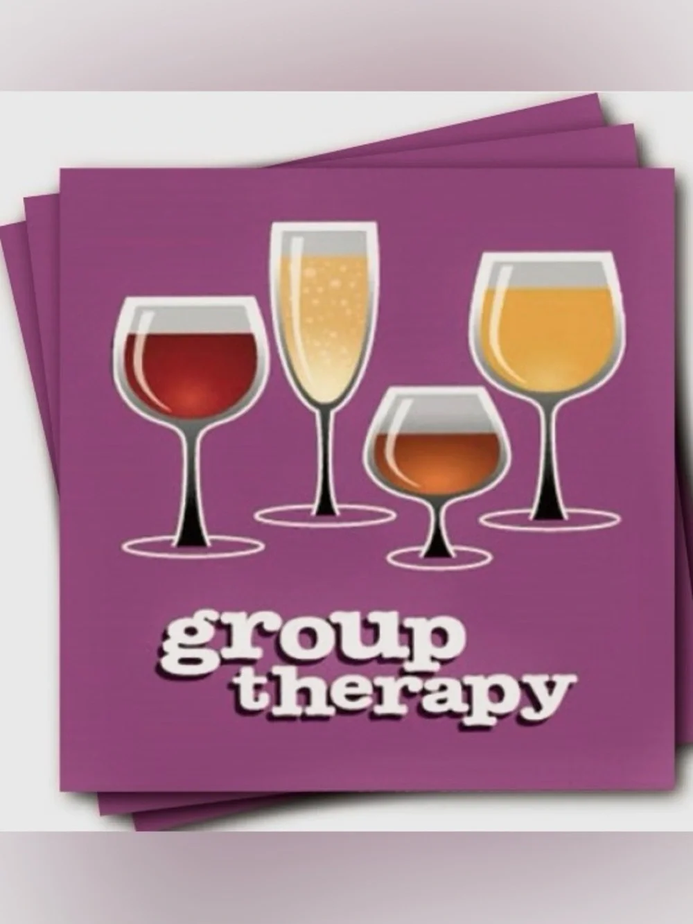 Group Therapy Wine Kitchen Set - Towel, Coasters & Napkins great hostess gift
